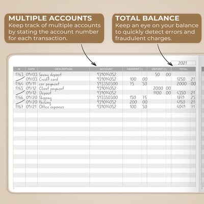 Clever Fox Accounting Ledger Book, 10" x 7", Beige (X003ZX41FZ)