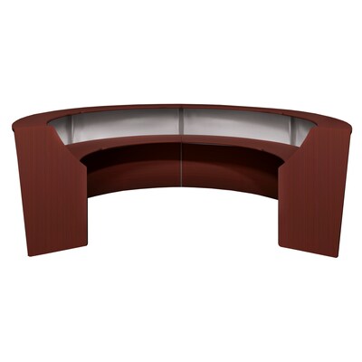 Regency Marque 142"W Curved Reception Desk Workstation, Mahogany (77314MH)