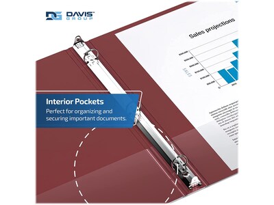 Davis Group Premium Economy 1" 3-Ring Non-View Binders, Burgundy, 6/Pack (2311-08-06)