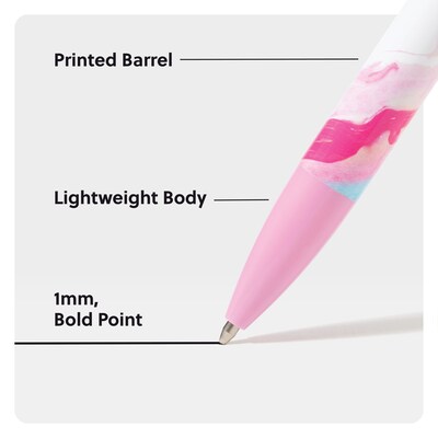 U Brands Retractable Ballpoint Pen, Bold Point, 1.0mm, Black Ink, 2/Pack (7123U01-24)