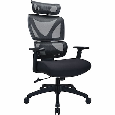 Lorell Xavier Ergonomic Mesh High-Back Chair, Black (LLR84397)
