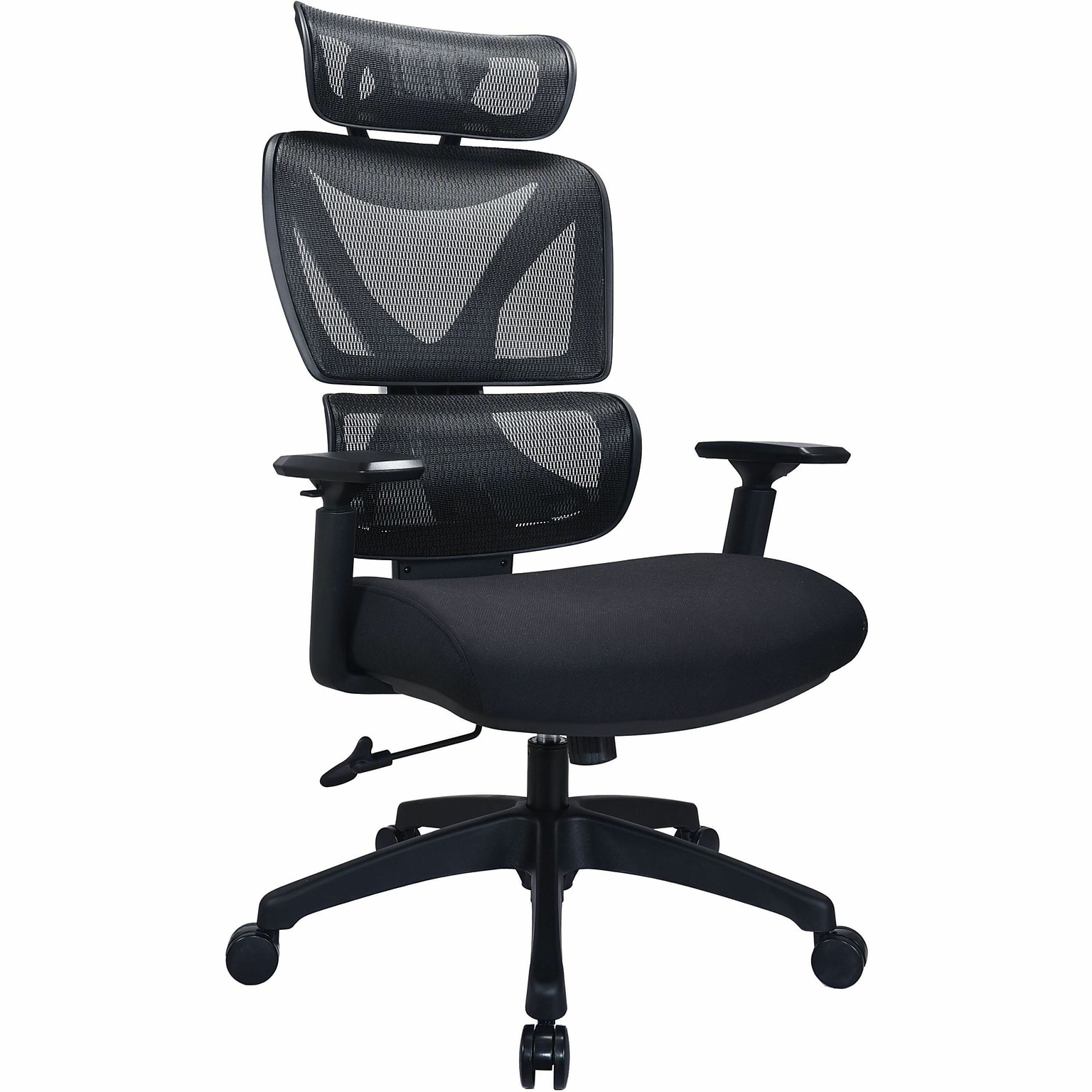 Lorell Xavier Ergonomic Mesh High-Back Chair, Black (LLR84397)