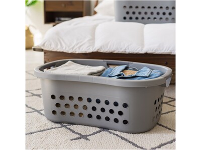 Iris Plastic Laundry Basket, Gray, 2/Pack (585089)