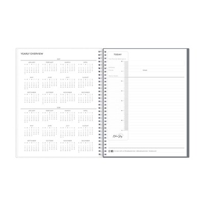 2027 Blue Sky Zenra 8.5" x 11" Calendar Year Monthly Planner, Plastic Cover, Gray (161837)