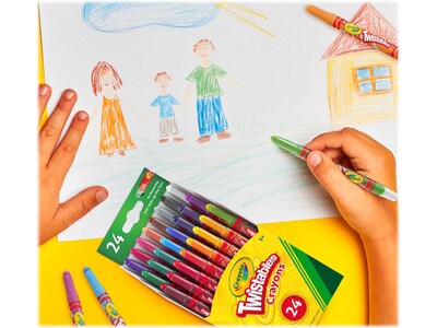 Crayola Twistables Mini Crayons, Assorted Colors, 24/Box, 12 Boxes/Carton (52-9724CT)