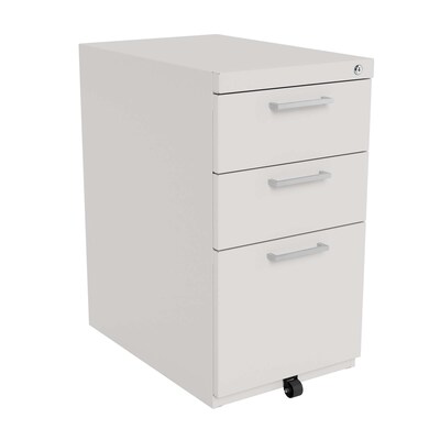 Safco Ready 3-Drawer Mobile File Cabinet, Letter Size, Lockable, 27.5H x 15W x 22.5D, Mist (REYPEDMO22BBFMIST6S)