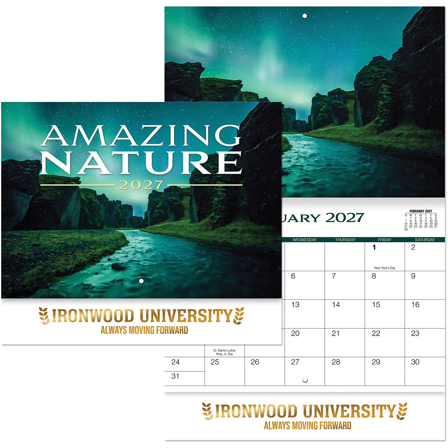 Custom Luxe Amazing Nature Stapled Wall Calendar