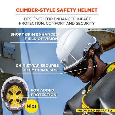 8974-MIPS  White Class E Safety Helmet with MIPS