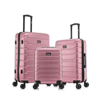 InUSA Trend Plastic 3-Piece Luggage Set, Rose Gold (IUTRESML-ROS)