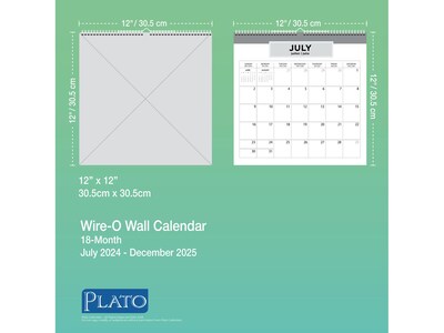 2024-2025 Plato Seaside Currents 12" x 12" Academic & Calendar Monthly Desk or Wall Calendar (9781975480400)