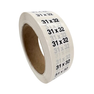 Nahanco 31 x 32 Plastic Size Marker, Clear/Black/White, 250/Roll (DSM-255)