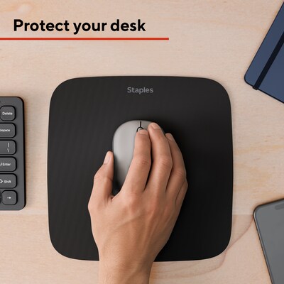 Staples TECH Ultrathin Non-Skid Mouse Pad, Black (23941)