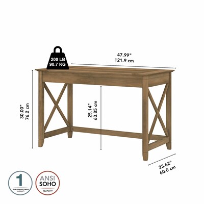 Bush Furniture Key West 48"W Writing Desk, Reclaimed Pine (KWD148RCP-03)