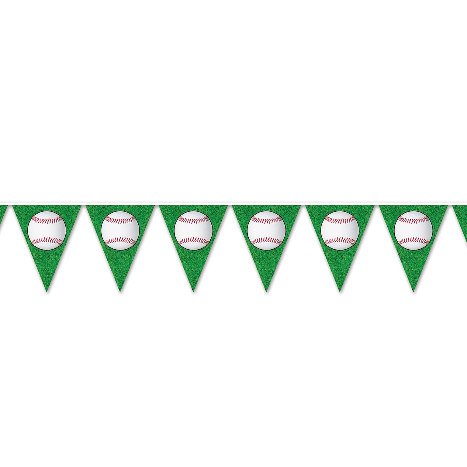 Beistle Baseball Pennant Banner, Green/White, 3/Pack (53661)