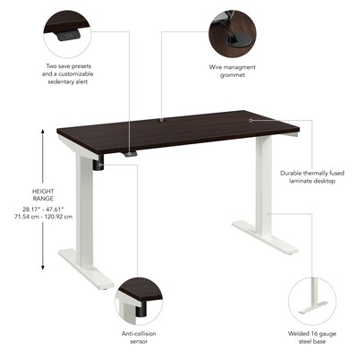 Bush Business Furniture Move 40 Series 48"W Electric Adjustable Standing Desk, Black Walnut (M4S4824BWWK)