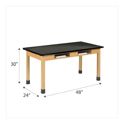 Diversified Woodcrafts School Classroom Rectangular Science Lab Table, 48 x 24, Oak (C7106K30N)