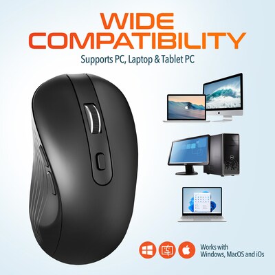 Delton S8/D101 Wireless Optical 2.4 GHz Mouse and Non-Skid Mouse Pad, Black (DMMPADKIT101)