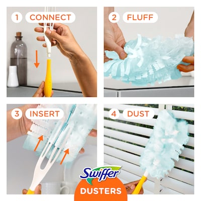 Swiffer Dusters Starter Kit for Cleaning, Kit Includes 1 Handle and 5  Dusters