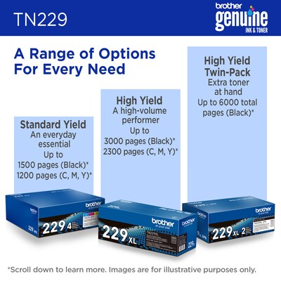 Brother TN229Y Yellow Standard Yield Toner Cartridge
