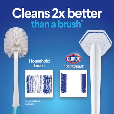 Disposable Toilet Brush with Holder. Disposable Toilet Cleaning System with  8 Toilet Wand Replacement Heads