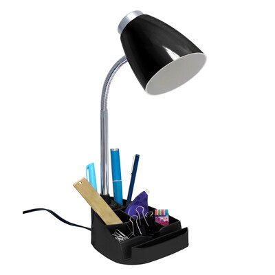 Creekwood Home 18.5" Flexible Gooseneck Organizer Desk Lamp with Stand, Black (CWD-1001-BK)