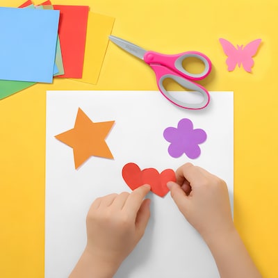 Staples Comfort Grip 5" Stainless Steel Kid's Scissors, Pointed Tip, Assorted Colors, 24/Pack (ST63357)