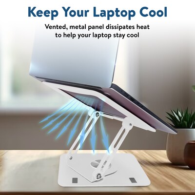 Uncaged Ergonomics 10.2" x 10" Metal Swivel Laptop Stand 2.0, White (SLS-White)
