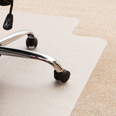 Floortex® Evolutionmat® Carpet Chair Mat with Lip, 48" x 60", For Standard-Pile Carpet, Clear Enhanced Polymer (FRECO114860LP)