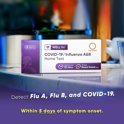 WELLlife COVID-19 / Flu A&B Home Test, 2/Pack (WCOVFLU-OTC-2)