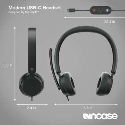 Incase Designed by Microsoft Modern USB-C Stereo Computer Headset, MT Certified (I6N-00011)