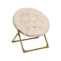 Flash Furniture Gwen Faux Fur Kids Folding Saucer Chair, Ivory (FV-FMC-030-IV-SGD-GG)