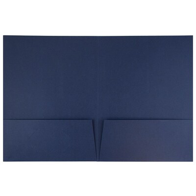 JAM Paper 2-Pocket Portfolio Folder, Navy Blue Linen, 6/Pack (26982d)