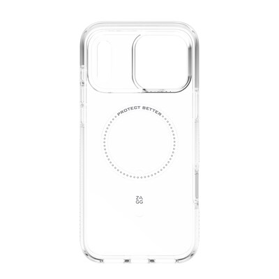 ZAGG Crystal Palace Snap MagSafe Phone Case for Apple iPhone 17 Pro Max, Shock Absorbing, Clear (702319710)