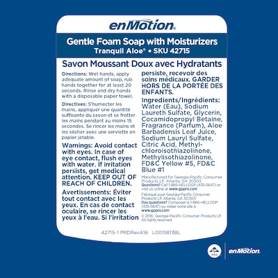 EnMotion Gen2 Foaming Hand Soap Refills, Herbal, 40.5 Oz., 2/Carton (42715)