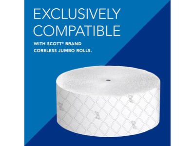 Scott Essential Coreless Twin Jumbo Roll Toilet Paper Dispenser, White (09609)