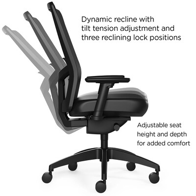 Union & Scale™ Workplace2.0™ 500 Series Vinyl and Mesh Task Chair, Black (51974)