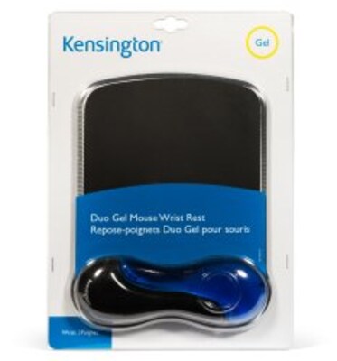 Kensington Duo Gel Non-Skid Mouse Pad/Wrist Rest Combo, Black/Blue (K62401AM)