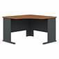 Bush Business Furniture Cubix 48"W Corner Desk, Natural Cherry/Slate (WC57466)