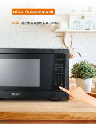 Commercial Chef 1.6 Cu. Ft. Countertop Microwave, Black (CHM16MB6)
