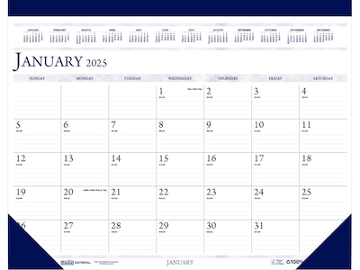 2025 House of Doolittle 22 x 17 Monthly Desk Pad Calendar, White/Deep Blue (150-25)