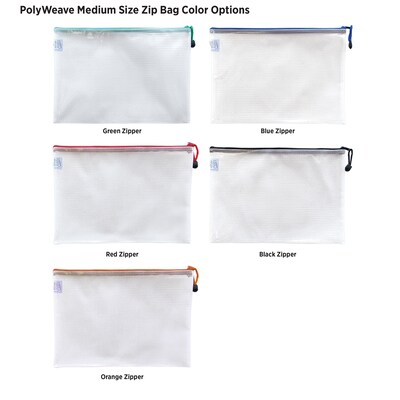 One Color Imprint PolyWeave Medium Size Zip Bag