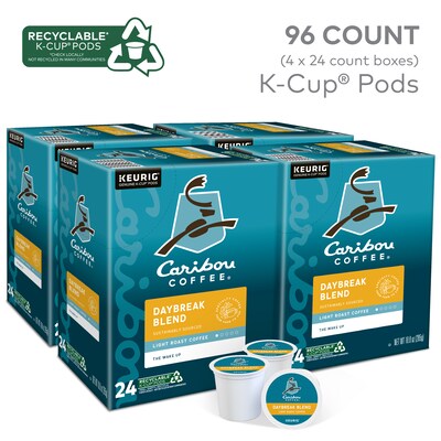 Caribou Coffee Daybreak Morning Blend Coffee Keurig® K-Cup® Pods, Light Roast, 96/Carton (6994)