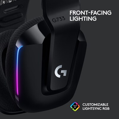 Logitech G Series G733 Wireless Over-the-Ear Gaming Headset, Black (981-000863)