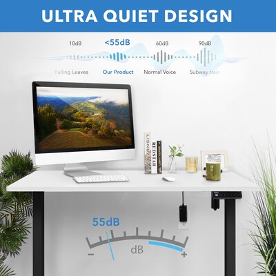 Mount-It! 48"W Electric Adjustable Standing Desk, White/Black (MI-18118)