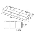 Azar® 3 Compartment Tray For Pegboard/Slatwall, Clear, 2/Pk