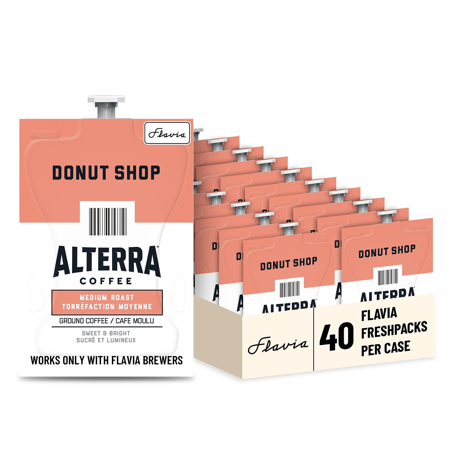 Alterra Donut Shop Coffee Flavia Freshpacks, Medium Roast, 40/Carton (48140)