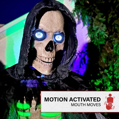 Haunted Hill Farm 10' Tall Motion-Activated Towering Reaper (HHTWRRPR-2FLSA)