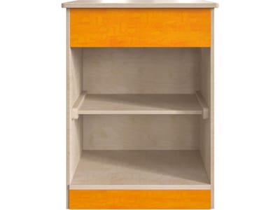 Flash Furniture Bright Beginnings Kids 2-Shelf Kitchen Cabinet, Brown/Orange (MK-ME03539-GG)