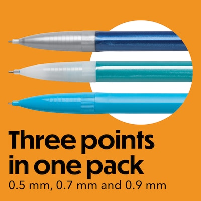 BIC Xtra Variety Pack Mechanical Pencils, Various Tips, #2 Lead, 60/Pack (WX7TG026-BLK)