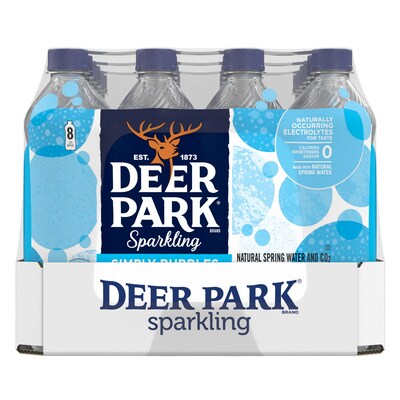 Deer Park Simply Bubbles Sparkling Spring Water, 16.9 oz. Bottles, 24/Carton (12349500)